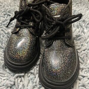 Toddler size 9 Glitter Black Zippered Boots